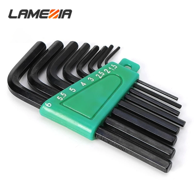

LAMEZIA 8pcs 1.5mm -6mm Allen Key Hexagon Spanner Tools Matte End Screwdriver Wrench Set Toolkit