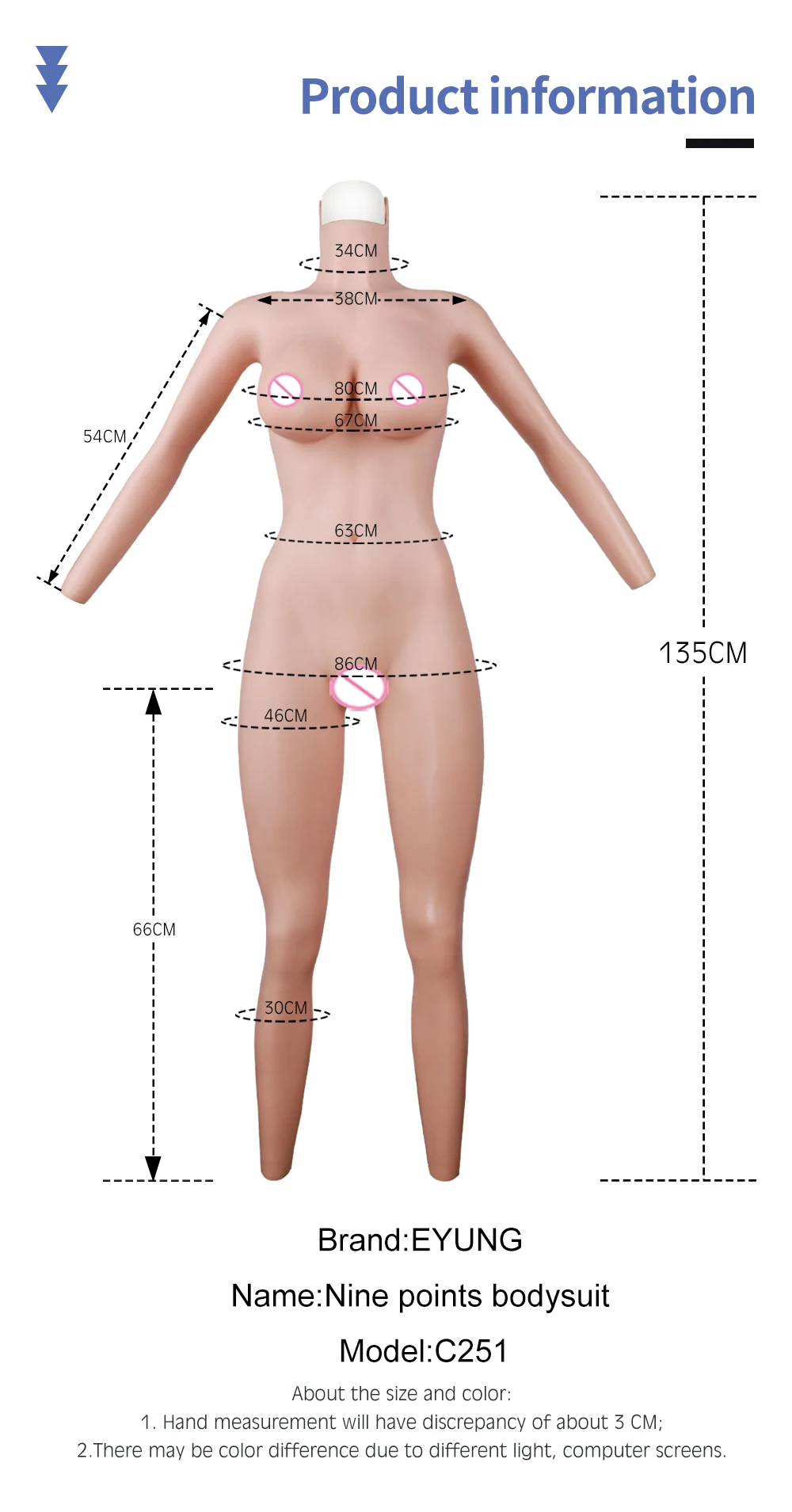 C Cup Silicone Breast Plate Realistic Boobs Breast Forms Vagina Real Pussy Buttocks Bodysuit for Crossdresser Transgender Sissy (2)