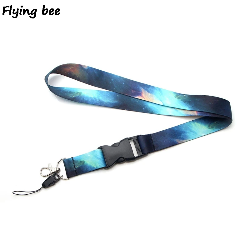 Flyingbee Cool Starry sky Lanyard Phone Rope Keychains Phone Lanyard for Keys ID Card Cartoon Lanyards For Men Women X0388 flyingbee colorful fashion lanyard phone rope keychains phone lanyard for keys id card cartoon lanyards for men women x0463