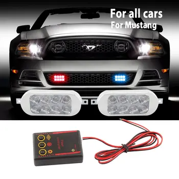 

MZORANGE Police lights 2x8 leds LED Strobe light Ambulance Police light Warning Light Front Fog Light Easy to instal