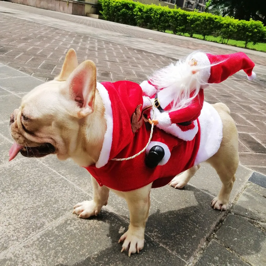 Новогодний для домашних собак Санта-Клаус стиль трансформированное пальто кошка собака одежда# WY8