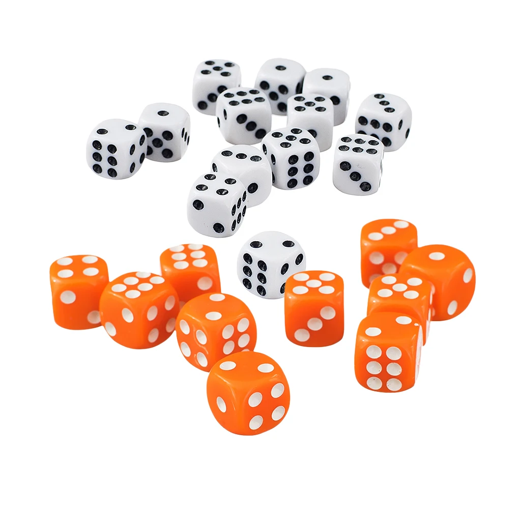 100x Opaque D6 Dices with Spot for Dungeons and Dragons Party Dice Toys Gift