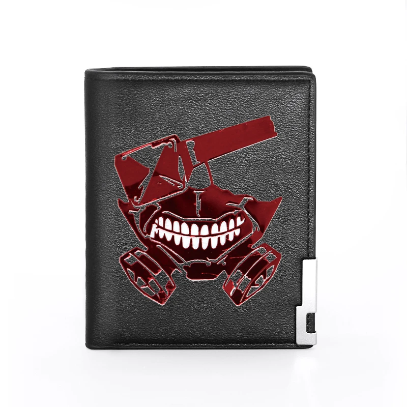 Men Wallet Leather Anime Tokyo Ghoul Kaneki Ken Printing Billfold Slim Credit Card/ID Holders Inserts Money Bag Short Purses