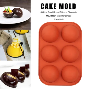 

6 Grids cake mold Half Ball Sphere Silicone Muffin Chocolate Cookie Baking Coffee Mould Pan Fondant Home Kitchen Tool Non-Edible