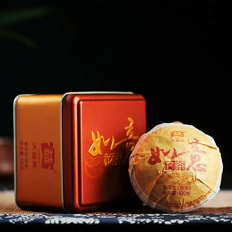 TAE чай RUYI TUOCHA * 2014 Menghai завод Pu erh Dayi Пуэр спелый 100 г коробка| |