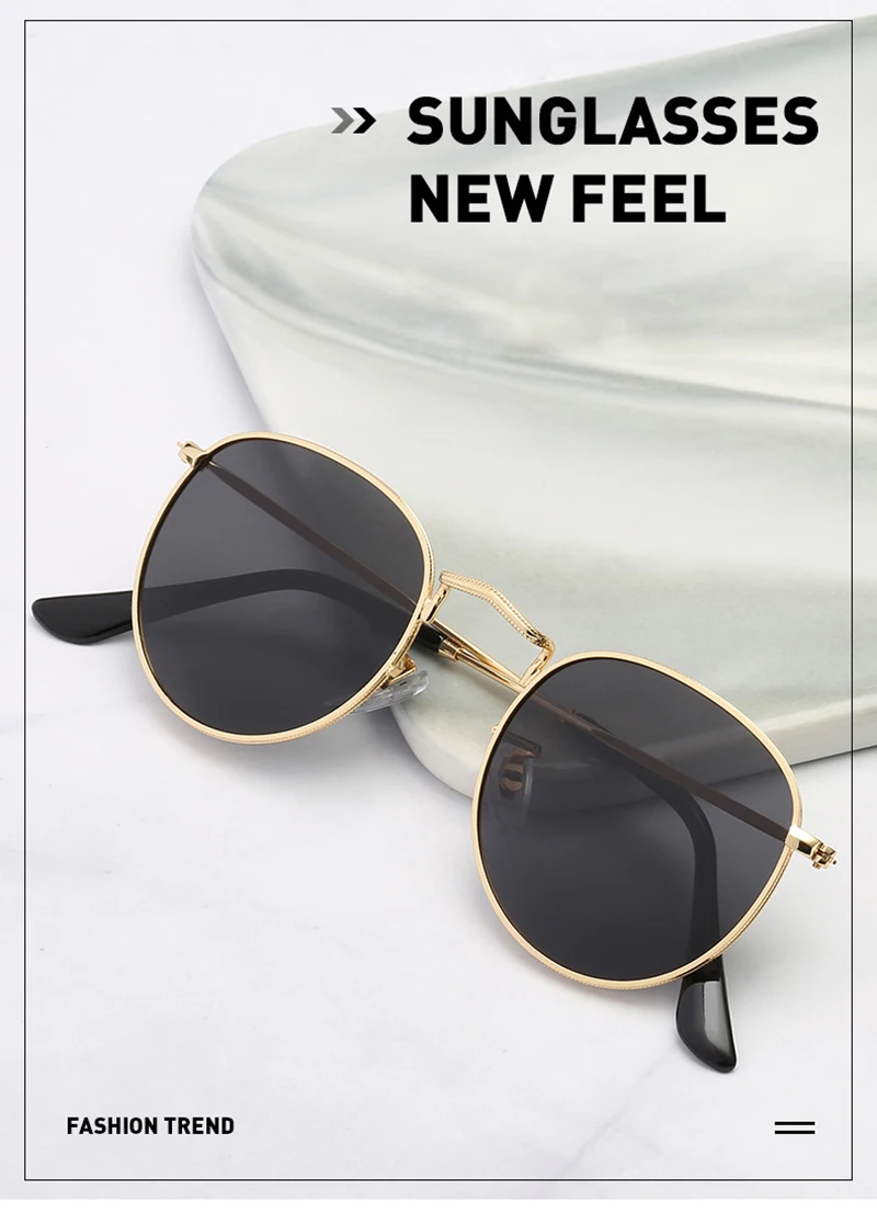 purple sunglasses FUQIAN Round Polarized Sunglasses Women Men Classic Small Metal Sun Glasses Male Vintage Anti-glare Driving Eyeglasses UV400 white sunglasses women