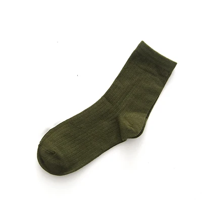 dark green 2 пары, женские длинные носки для девочек, одноцветные носки, женские Дамские носки, Повседневные Удобные Хлопковые теплые носки, Осень-зима - Цвет: dark green