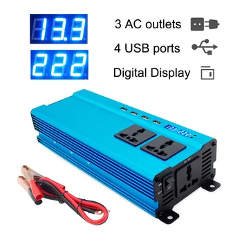 

6000W Car Inverter DC 12V To AC 220V Power Inverter Charger Adapter Transformer Converter LED Voltage Digital Auto Accessories