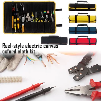 

Oxford Canvas Waterproof Storage Hand Tool Bag Folding Wrench Bag Tool Multifunction Roll Storage Pocket Tools