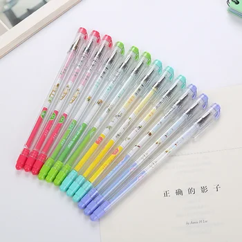 

4pc Creative Student Gel Pen Transparent Rod 0.5mm Needle Tube Black Pen Office Study Stationery Signature Pen School Supplies