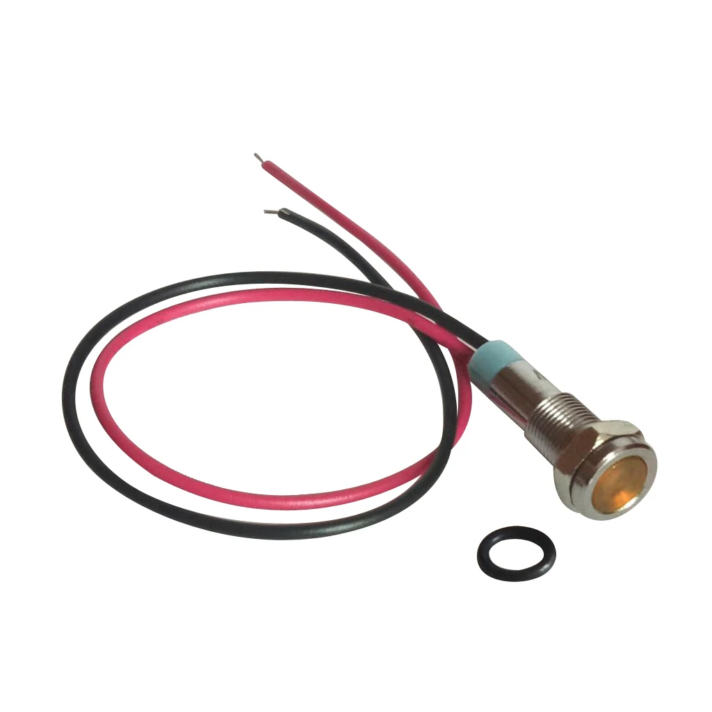 DC 3V 6mm Waterproof Prewired LED Metal Indicator Warning Signal Light Dash Panel Bulbs Lamp for Car Boat Marine 