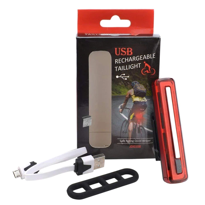 Bicyle Rear LED Light USB Rechargeble Taillights Highlight COB Mountain Bike Aluminum Lamp Helmet Lights