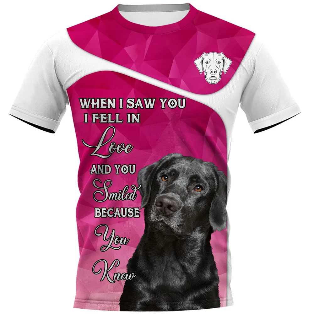 

CLOOCL Labrador T-shirts 3D Graphic Fell In Love Dogs Pullovers Tops Border Collie Animals Pets Harajuku Streetwear Men Clothing