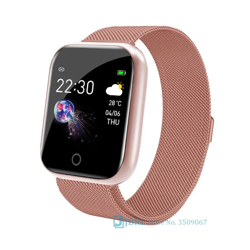 JBRL умные часы для женщин и мужчин, кровяное давление, фитнес-трекер, HR монитор, водонепроницаемые спортивные умные часы, умные часы для Android IOS - Цвет: I5 pink steel