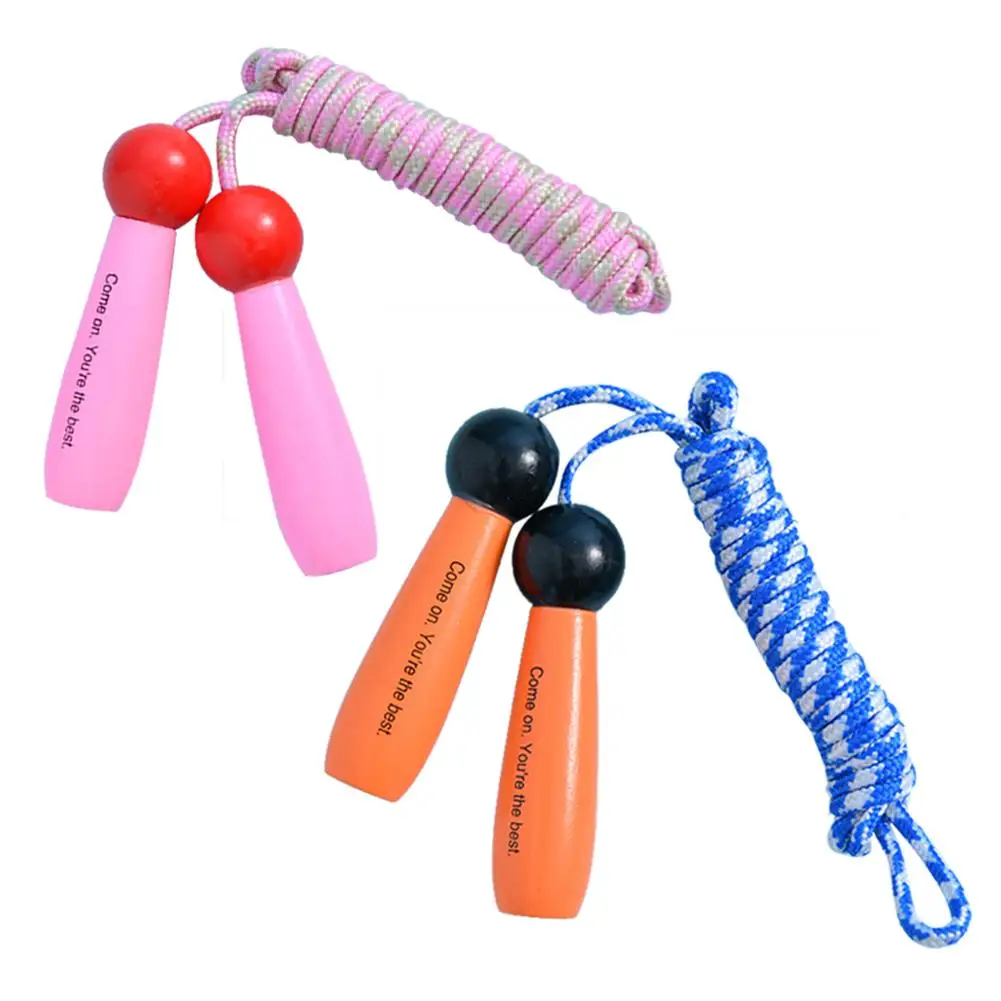 Jump Rope Adjustable Skipping Ropes With Wooden Handle Training Fitness