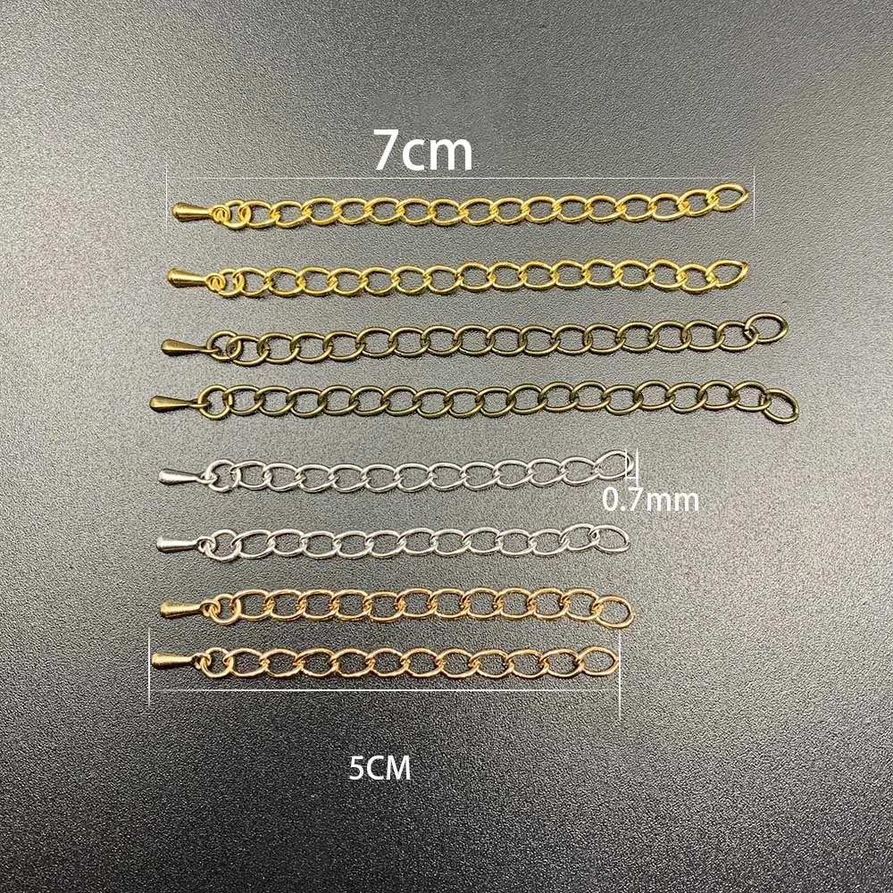 20 개/몫 50mm 70mm 톤 DIY 쥬얼리에 대 한 확장 확장 테일 체인 커넥터 결과 팔찌 목걸이 액세서리 만들기