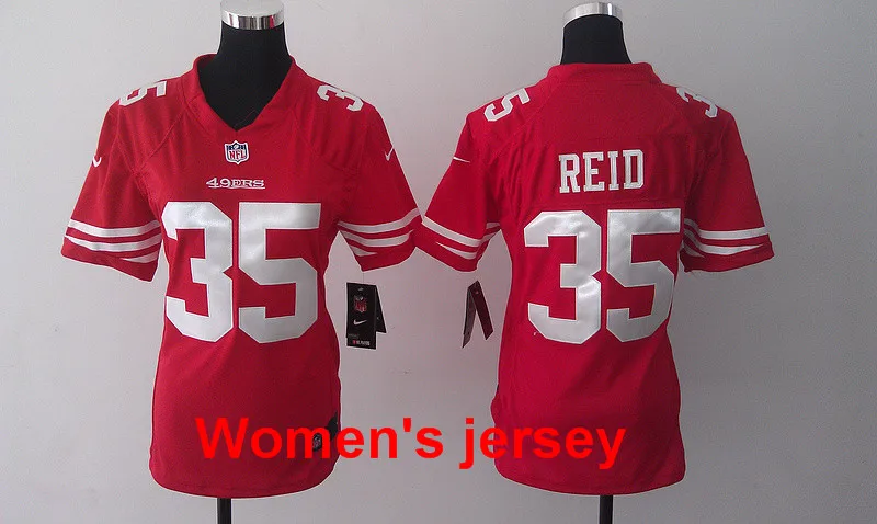 A+++ женщины все сшитые Сан-Франсиско s Joe Монтана 42 Ronnie Lott 80 Jerry Rice 82 Torrey Smith 81 Anquan Boldin Джерси - Цвет: Бежевый