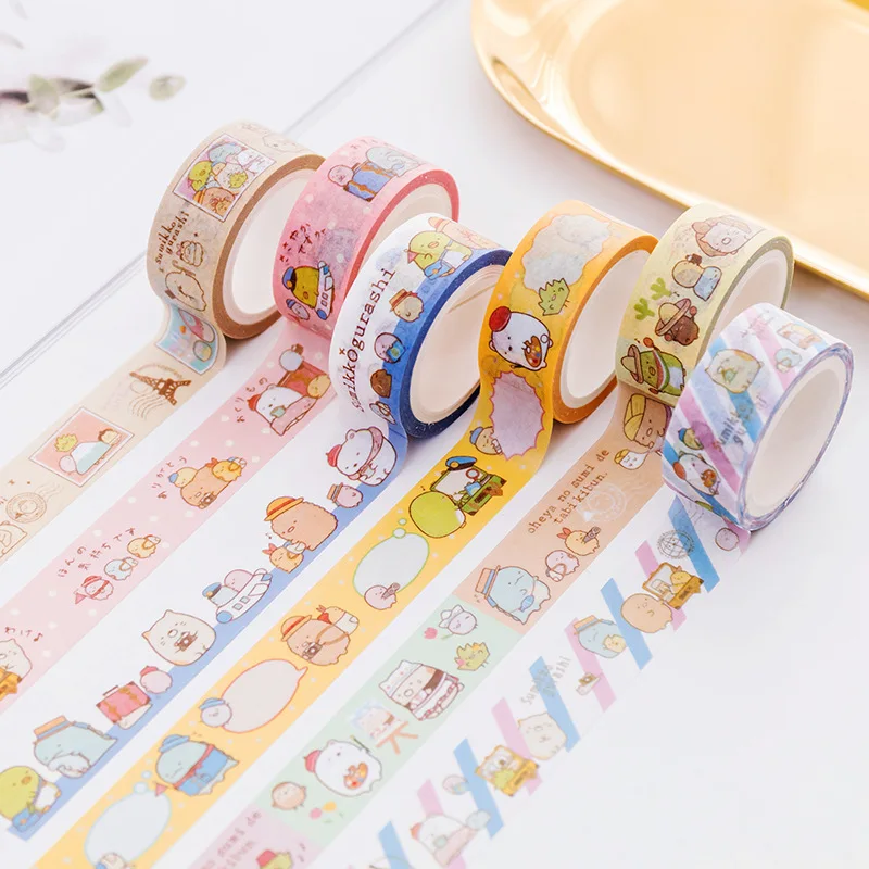 3 шт./упак. Sumikko Gurashi васи лента клейкая декоративная Бумага Лента набор для художественного оформления ногтей, ручная работа офисные канцелярские принадлежности альбом для вырезок