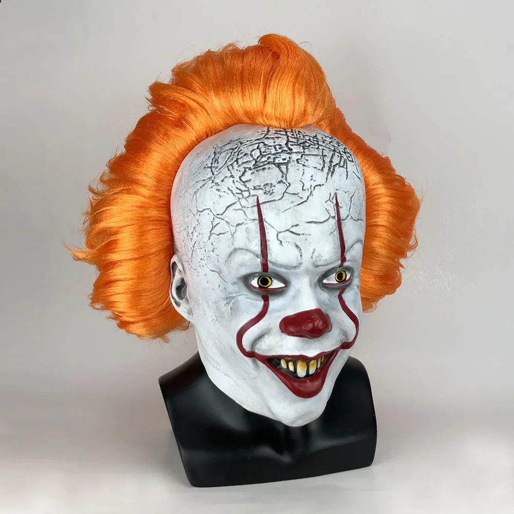 Koop Horror Pennywise Joker Masker Cosplay het hoofdstuk 2 Clown Latex Maskers Halloween Kostuum Props Deluxe
