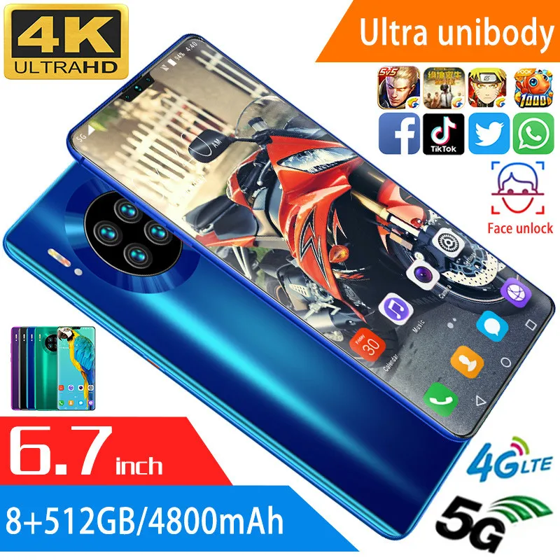 Mate 30 Pro 6.26 smartphones 2GB RAM 16GB ROM android mobile phones face ID unlocked celulares Global version 3G wifi 2SIM