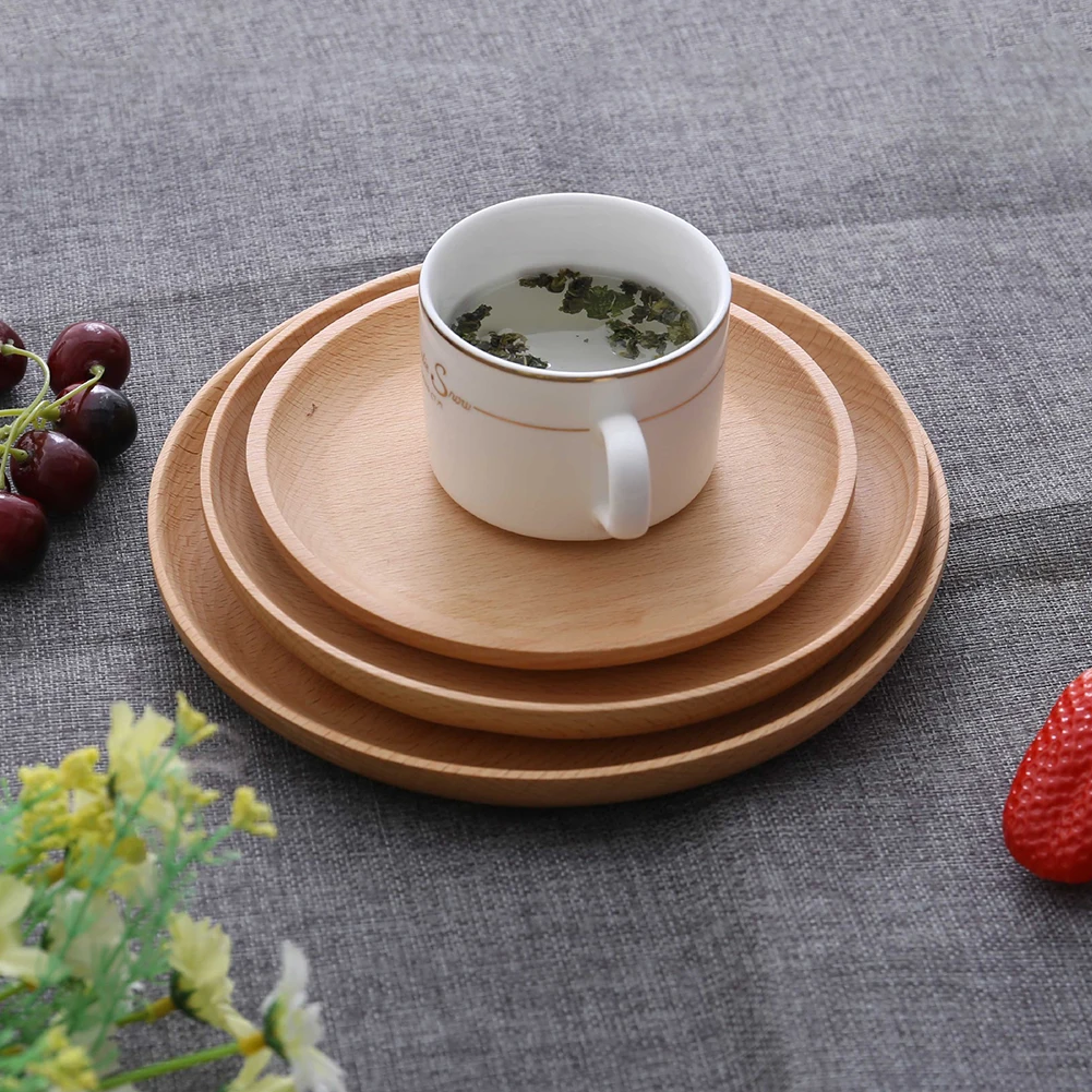 Хит продаж эк. Чист. Тарелки из бука круглая Нескользящая чашка для завтрака