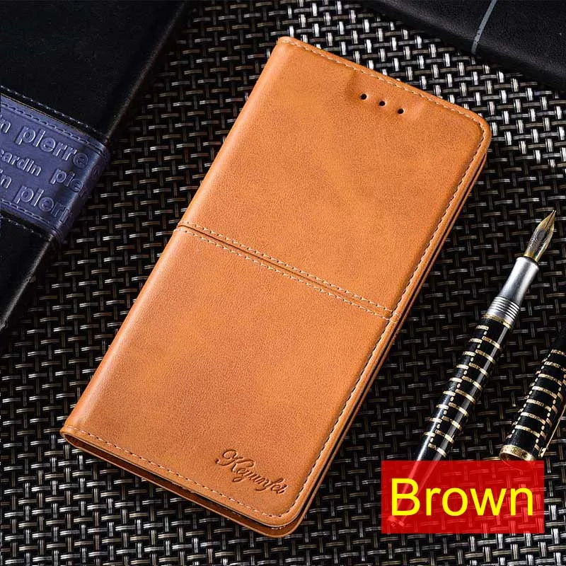 Brown Кожаный чехол с откидной крышкой для Oppo R9 A37 A57 A39 A59 F1S R11 R11S A73 F5 A83 R15 Pro F7 A3 A79 Realme 2 3 и силикона с откидной крышкой с подставкой Чехол - Цвет: Brown
