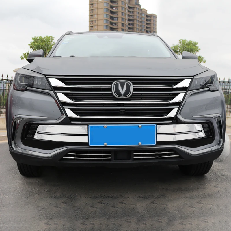 Lsrtw2017 для Changan Cs85 Передняя решетка автомобиля среднего чистая планки интерьерные аксессуары хром Нержавеющая сталь