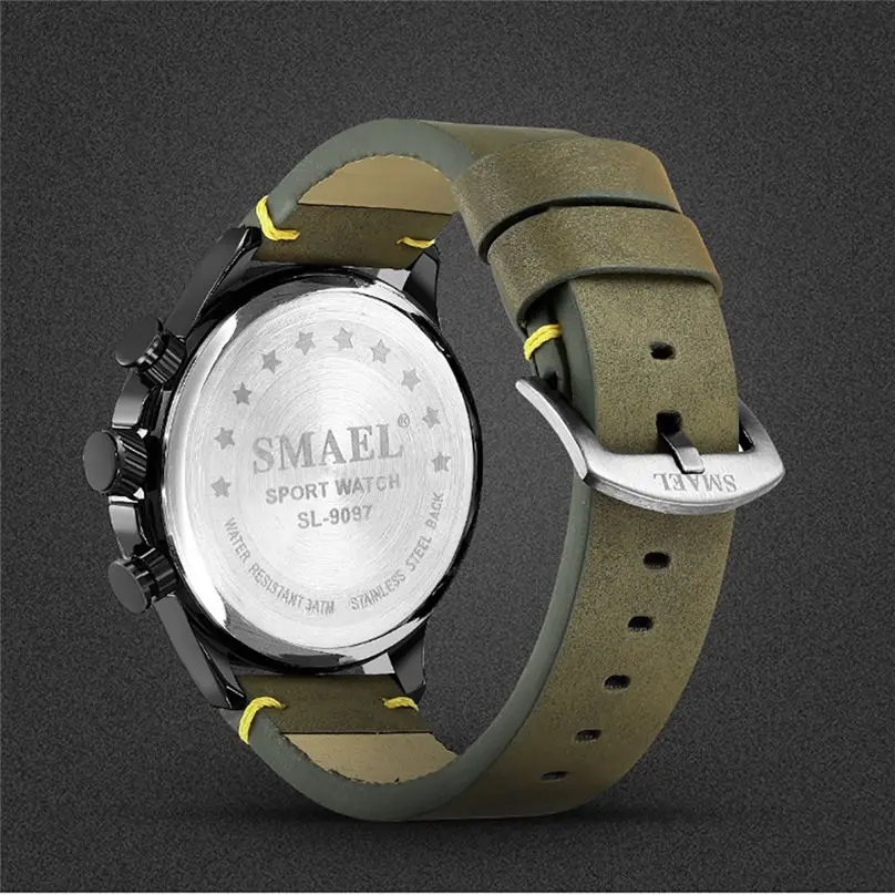 Fashion & Casual Men Watches Creative Geometric Round Leather Belt Waterproof Men's Quartz Watch Gift 3D09 (10)