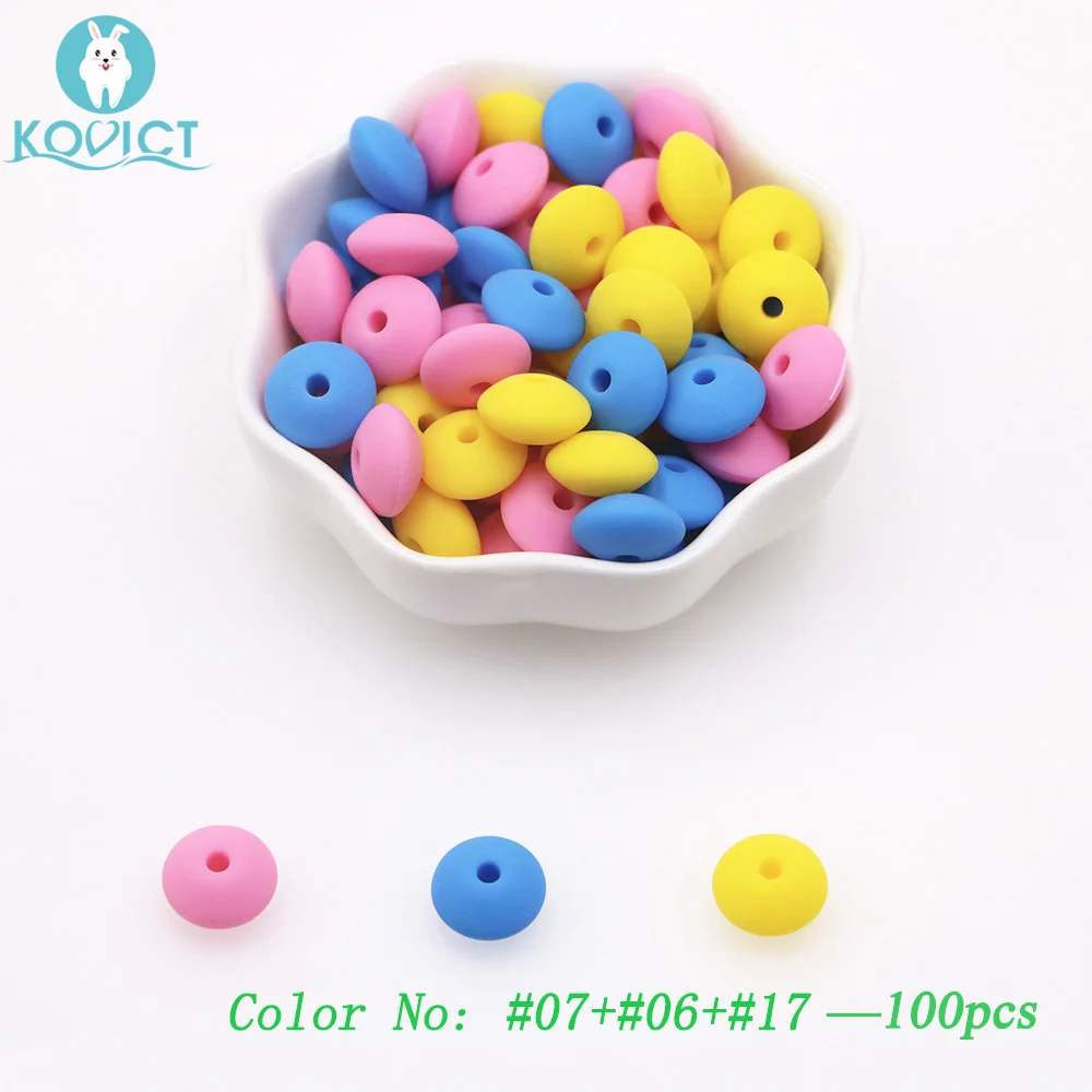 Most popular beads 1 Kovict 100/500/1000/2000 шт Детские чечевица силиконовые бусины 12 мм Детские Прорезыватели для зубов DIY соски-пустышки детская пустышка на цепочке Медсестра подарок - Цвет: Most popular beads 1