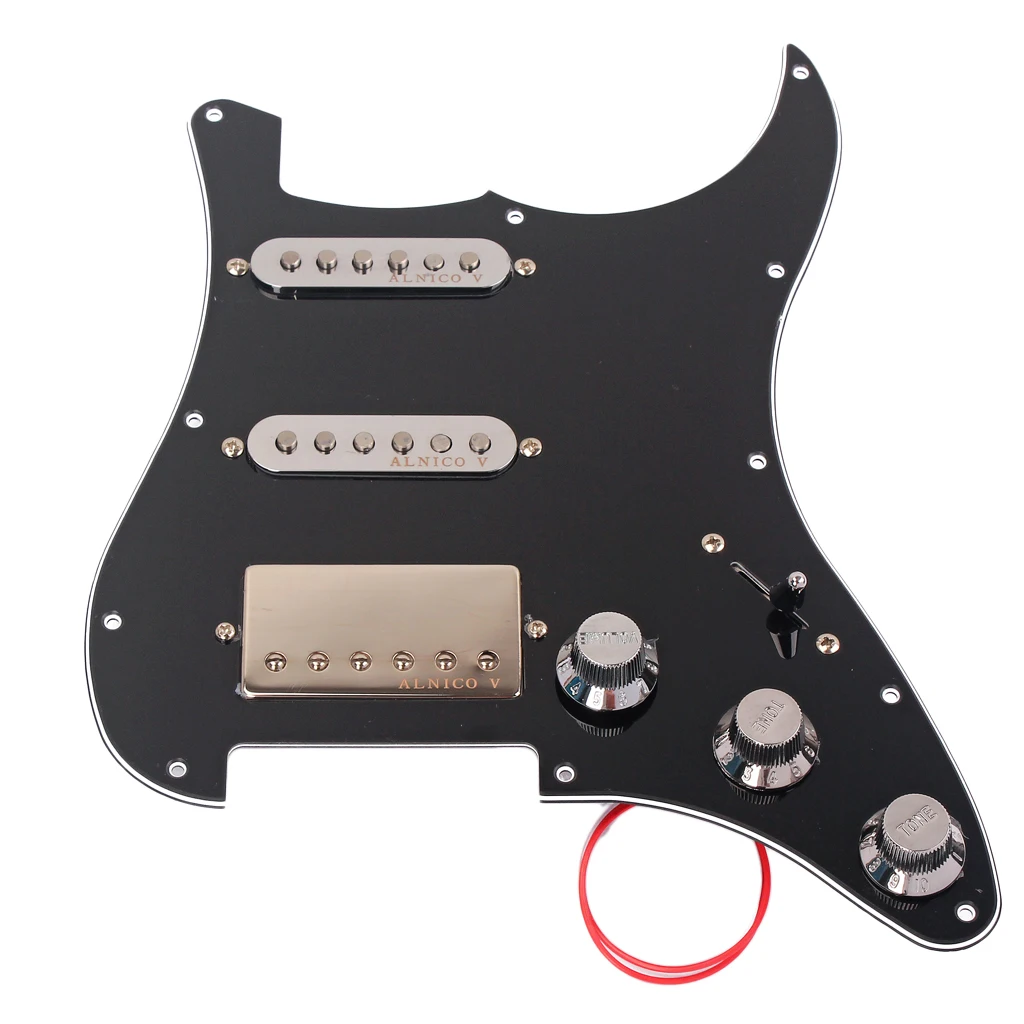 1 Set Wired Alnico 5 Humbucker Pickup Pickguard Protector SSH for  Strat Electric Guitar Accessory