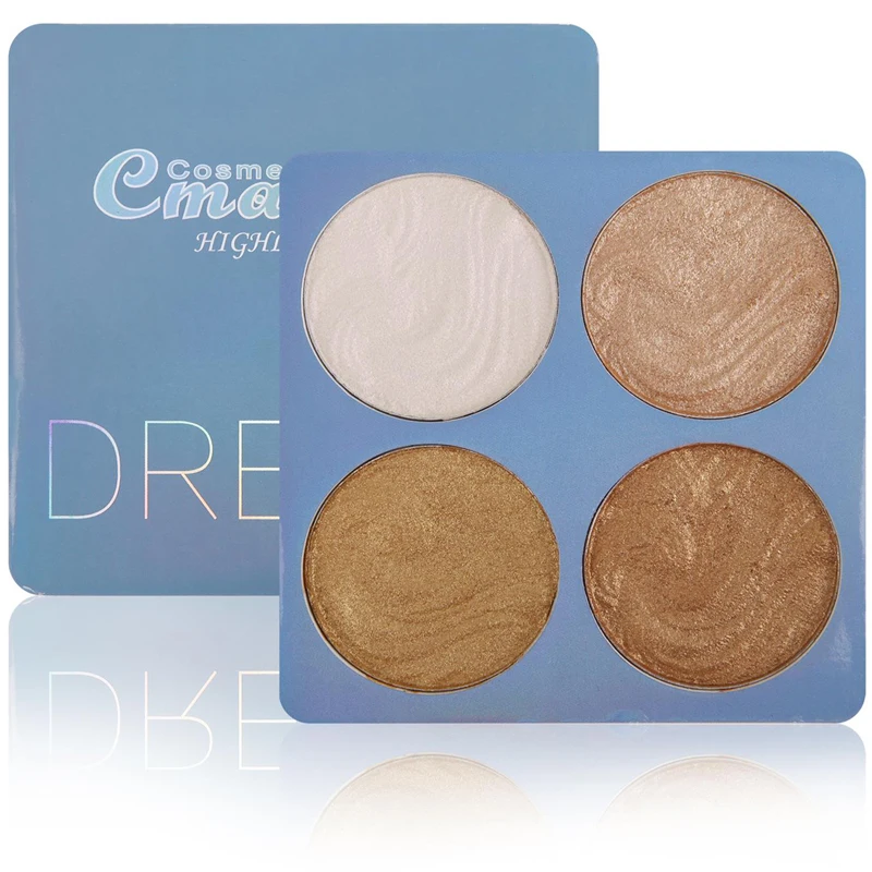 03 4-color professional contour makeup powder highlighter eyeshadow fluorescent shiny highlighter palette cosmetics face makeup - Цвет: 03