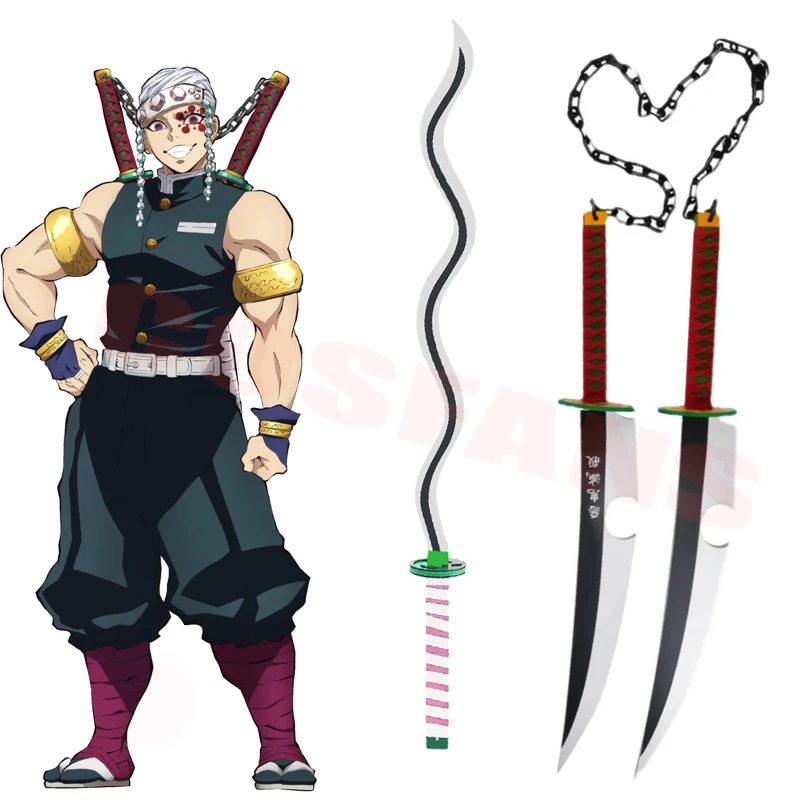 Kimetsu Không Yaiba Tengen Uzui Đôi Thanh Kiếm Cosplay Bản Sao Vũ Khí Đạo  Cụ Hallween Giáng Sinh PVC Đạo Cụ Đảng Sự Kiện Carnival|Anime Costumes| -  AliExpress