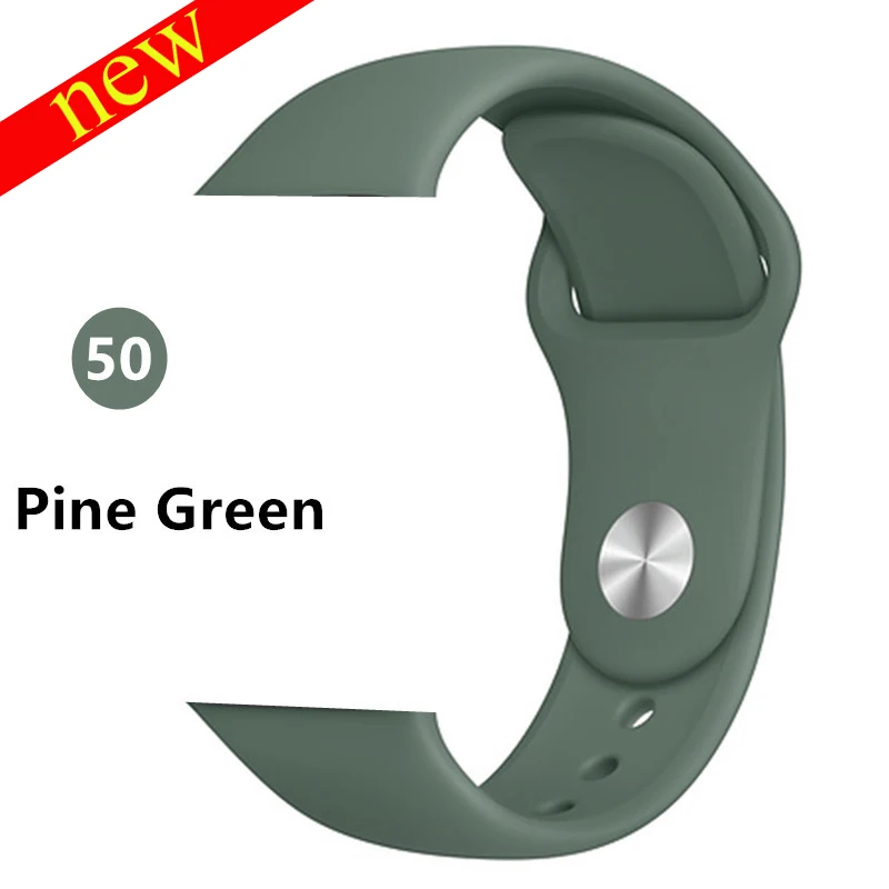 Силиконовый ремешок для apple watch 5 ремешок 40 мм 44 мм 42 мм 38 мм apple watch 4 apple watch 5 correa iwatch ремешок для часов аксессуары для часов - Цвет ремешка: Pine Green