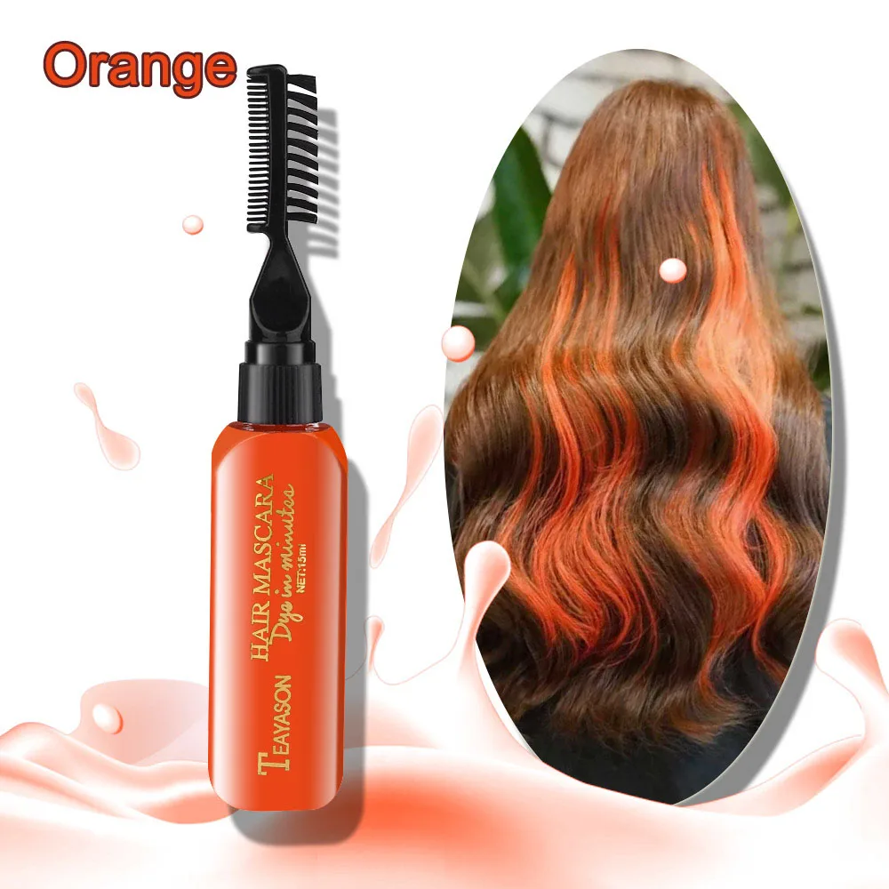 orange 1 шт. Нетоксичная подходящая Временная Краска для волос крем для женщин косметика можно мыть цвет волос Тушь для ресниц Уход за волосами аксессуар для укладки - Цвет: orange