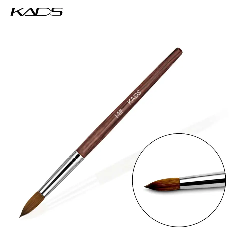 Kads 14# колонок соболь ручка красного дерева ногтей инструменты искусство ногтей кисти для профессионального ногтей оборудование инструмент для рисования