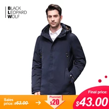Blackleopardwolf Новое поступление зимняя куртка мужская модная куртка парка ветрозащитная съемная верхняя одежда роскошная верхняя одежда с мехом BL-1001