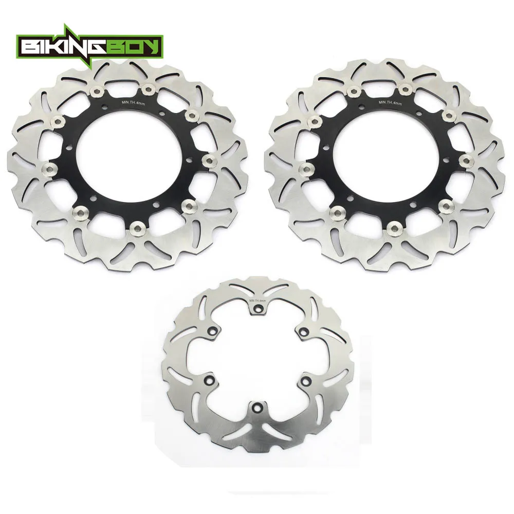 BIKINGBOY для Yamaha XJR 1300 99-17 FZS 1000 Fazer 01-05 FZ1 Fazer Europe 01-05 BT 1100 Передние Задние тормозные диски Rotors - Цвет: Wavy Black