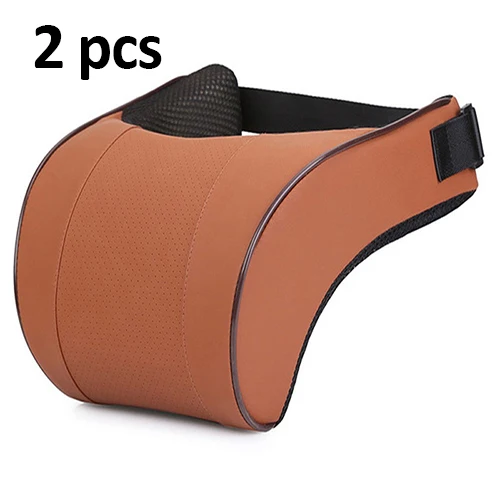 2 X Car Pillows Автомобильная подушка для шеи, поясная подушка, набор кожаных 3D подушек с эффектом памяти, подголовник, отдых на спине, поясничная опора, универсальная, теплая, для зимы - Название цвета: 2 X Car Pillows