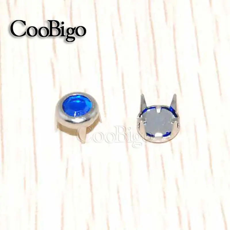 Color 10 100 шт 6 мм когти Стразы круглые плоские шпильки DIY заклепки гвоздики шипы для ткани обуви аксессуары - Цвет: Color 10