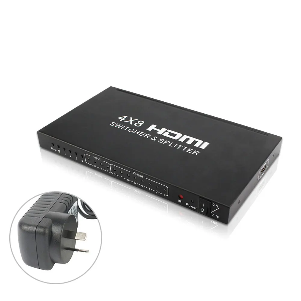 HDMI Matrix 4x8 HD 4K 2K HDMI переключатель сплиттер 3D 1080P 4 вход 8 Выход HDCP HDMI коммутатор сплиттер конвертер адаптер для ПК PS3