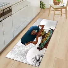 Африканский женский напольный коврик с длинными волосами, нескользящий пушистый коврик, современный коврик, коврик для ресторана, дома, спальни, коврик