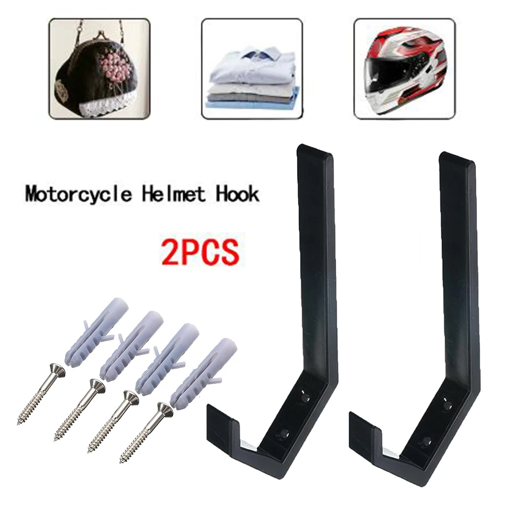 1Pairs Wall-mounted Motorbike Helmet Holder Hook Coat Hook Jacket Storage Rack Hanger Coats Hats Caps Helmet Rack Display Stand motorcycle helmet holder