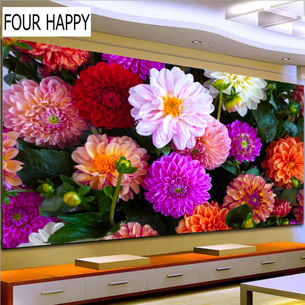 

5D DIY Diamond Painting Kit, Full Diamond Embroidery Rhinestone Cross Stitch Arts Craft Supply for Wall Decor Flowers