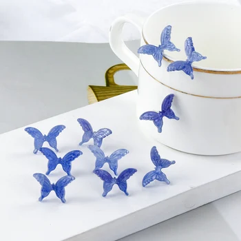 

AENSOA Women's Earrings Fashion Cute Butterfly Resin Stud Earrings for Women Korean Gradient Blue Color Stud Earrings Jewelry