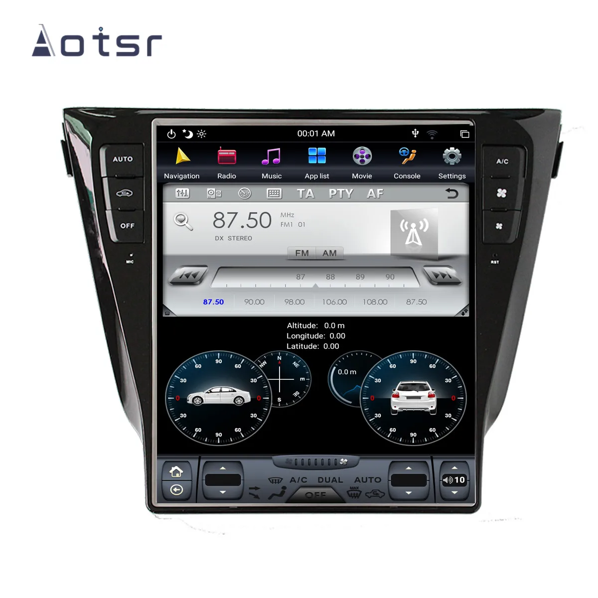 Excellent Aotsr Tesla 12.1“ Vertical screen Android 8.1 Car DVD Multimedia player GPS Navigation For NISSAN Qashqai 2013-2019 WiFi carplay 4