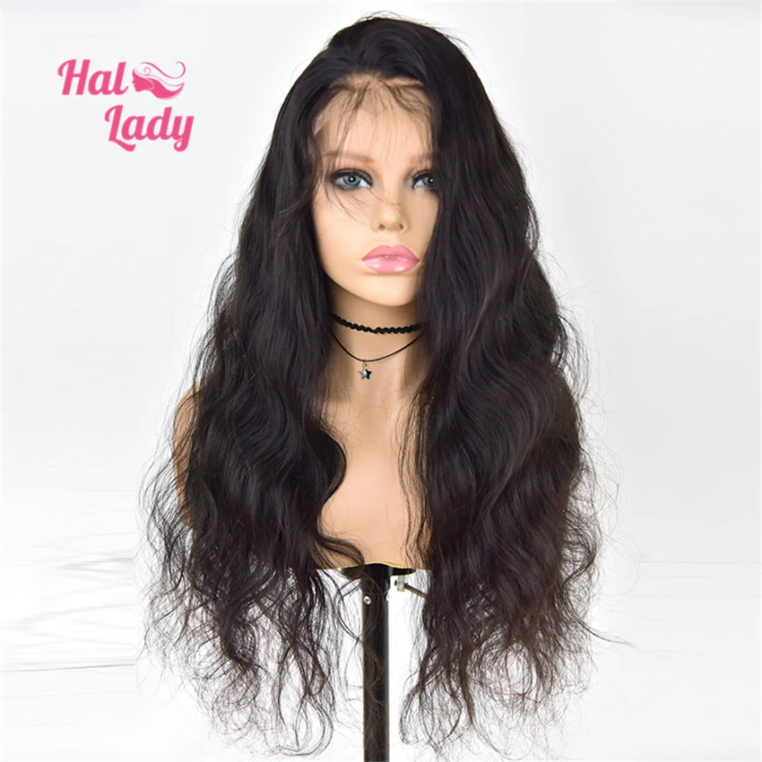 Парики из натуральных волос Halo Lady Beauty 13*4 бразильские волнистые волосы без Remy с