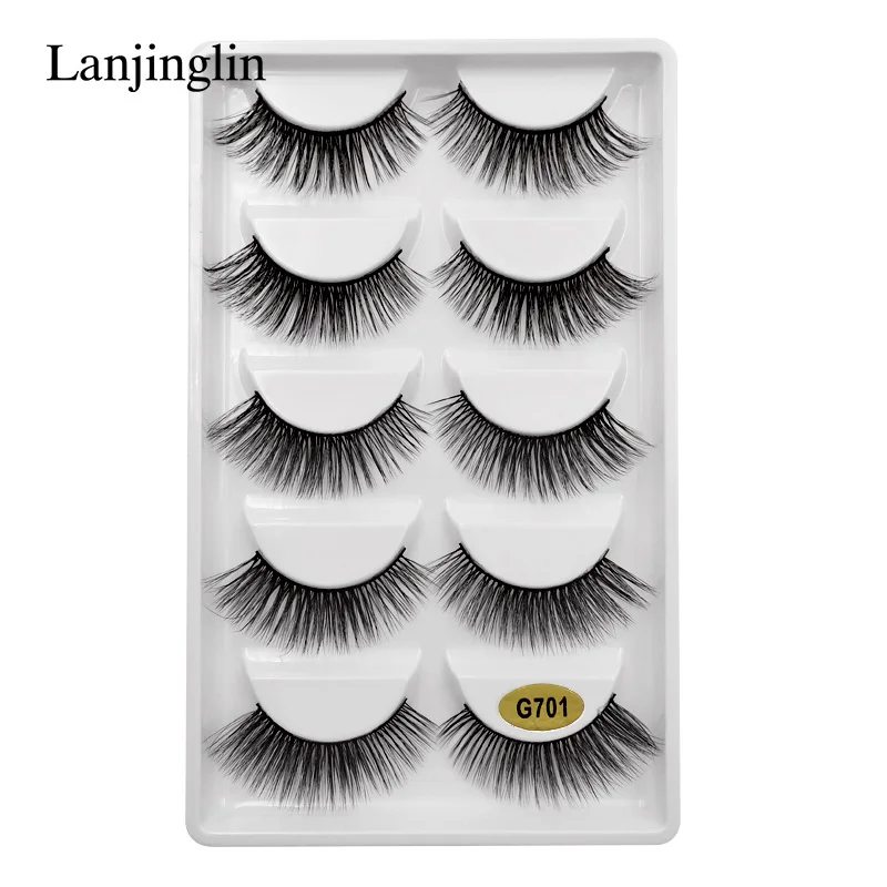 G701 20 boxes LANJINGLIN 100 пар 3d норковые ресницы, накладные ресницы, натуральные накладные ресницы для наращивания, длинные норковые ресницы - Цвет: G701 20 boxes