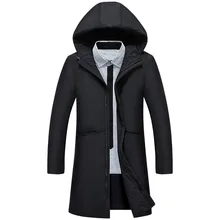 Высокое качество, теплый мужской пуховик, свободное зимнее пальто, мужская повседневная верхняя одежда, утолщенные Длинные куртки, одежда, качественные пальто