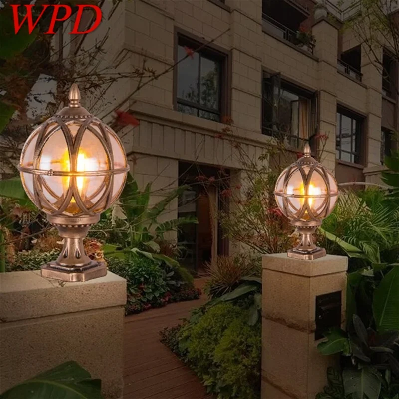 WPD Outdoor Post light Patio Modern LED Round Waterproof Pillar Lighting For Porch Balcony Courtyard Villa