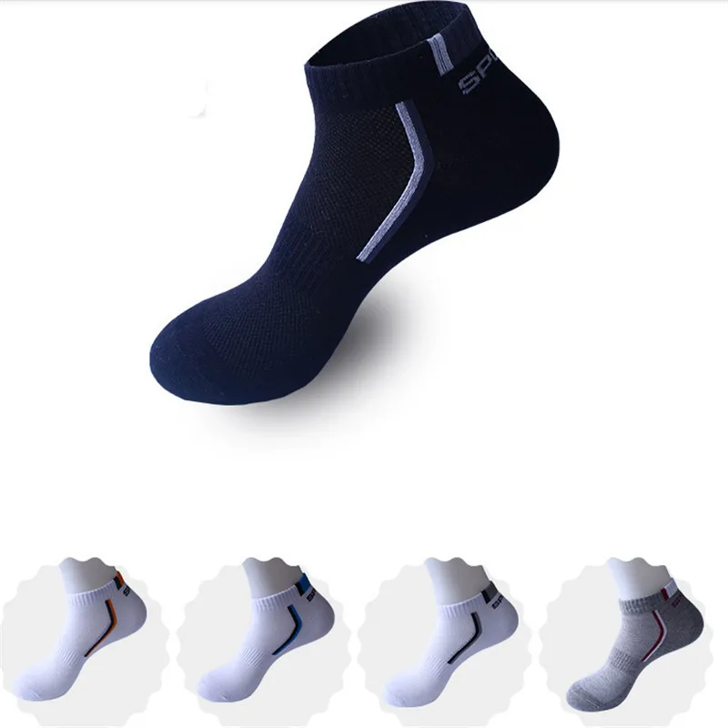 5 пар/лот, весенне-осенние мужские хлопковые носки, однотонные модные носки с буквенным принтом, мужские спортивные повседневные короткие носки Meias